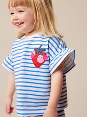 أزرق خطوط فراولة - Short Sleeve T-Shirt (3mths-7yrs) - صورة 2 من 7