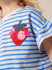 أزرق خطوط فراولة - Short Sleeve T-Shirt (3mths-7yrs) - صورة 4 من 7