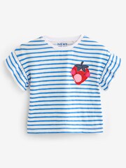 أزرق خطوط فراولة - Short Sleeve T-Shirt (3mths-7yrs) - صورة 5 من 7