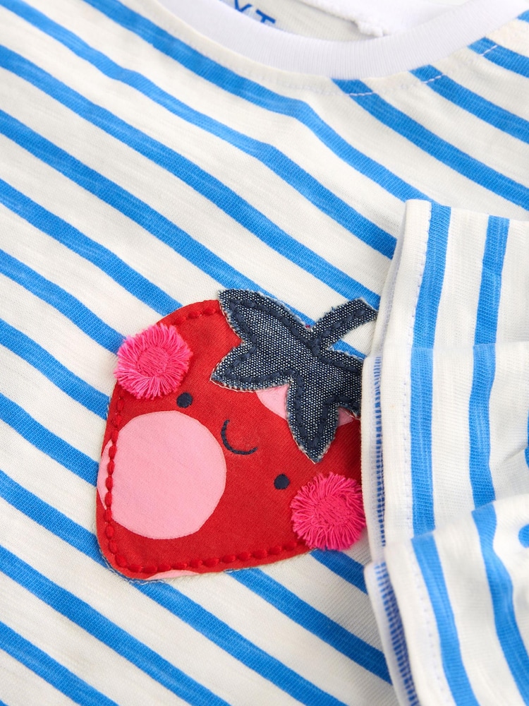 أزرق خطوط فراولة - Short Sleeve T-Shirt (3mths-7yrs) - صورة 7 من 7