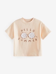 Pale Pink Crochet Sunglasses Short Sleeve T-Shirt (3mths-7yrs) - Image 5 of 7
