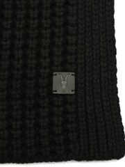 AllSaints Black Waffle Stitch Knit Scarf - Image 4 of 4