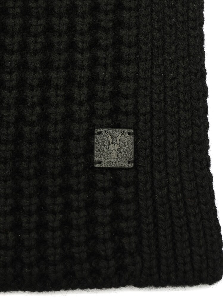 AllSaints Black Waffle Stitch Knit Scarf - Image 4 of 4