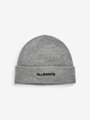 AllSaints Grey Underground Embroidered Logo Beanie - Image 1 of 1