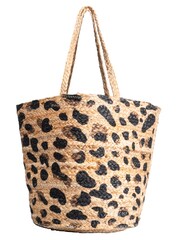 Iconique Animal Print Wild Jute Beach Bag - Image 2 of 2