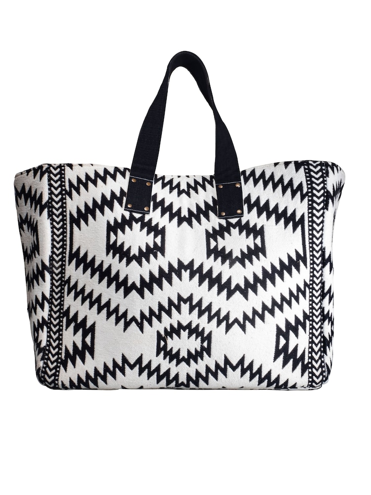Iconique Milos Cotton Maxi Beach Black Bag - Image 2 of 2