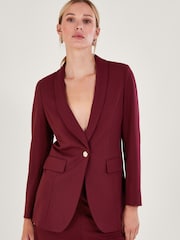 Monsoon Red Paige Single-Breasted Ponte Blazer - Image 1 of 3