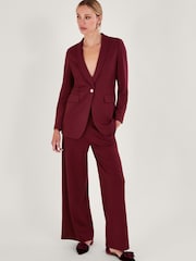 Monsoon Red Paige Single-Breasted Ponte Blazer - Image 2 of 3
