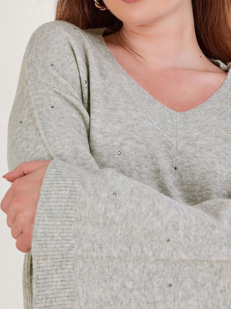 Monsoon Grey Han Heatseal Embellished Jumper - Image 4 of 4
