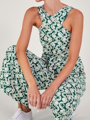 Monsoon Green Print Cross-Over Jumpsuit - Image 2 of 4