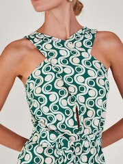 Monsoon Green Print Cross-Over Jumpsuit - Image 3 of 4