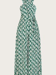 Monsoon Green Print Cross-Over Jumpsuit - Image 4 of 4