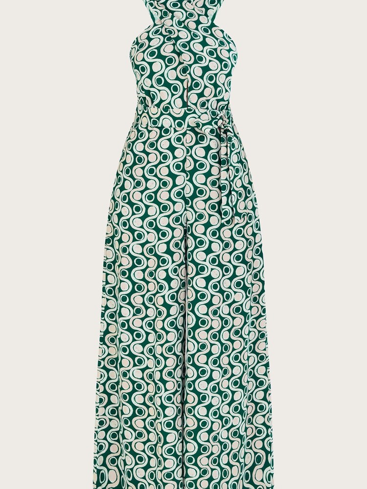 Monsoon Green Print Cross-Over Jumpsuit - Image 4 of 4
