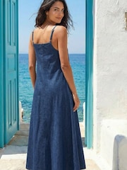 Roman Blue Strappy A-Line Maxi Dress - Image 3 of 4