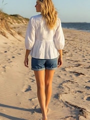 Roman Tassel Tie Front Blouse - Imagen 3 de 4