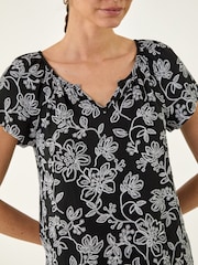 Roman Black Textured Print V-Neck Vest Top - Image 4 of 5