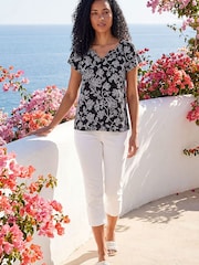 Roman Black Textured Print V-Neck Vest Top - Image 5 of 5