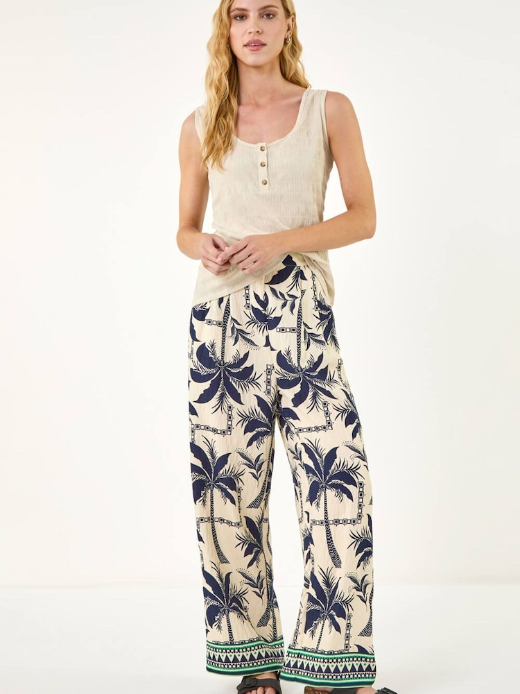 Roman Natural Wide Leg Trousers - Image 2 of 5 Roman Natural Wide Leg Trousers - Image 2 of 5