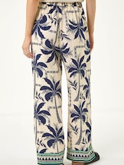 Roman Natural Wide Leg Trousers - Image 4 of 5
