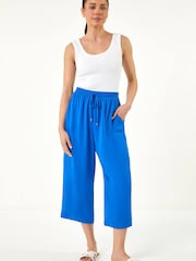Roman Blue Petite Elasticated Waist Cropped Trousers - Image 2 of 5