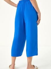 Roman Blue Petite Elasticated Waist Cropped Trousers - Image 4 of 5