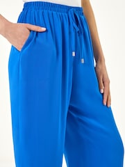 Roman Blue Petite Elasticated Waist Cropped Trousers - Image 5 of 5