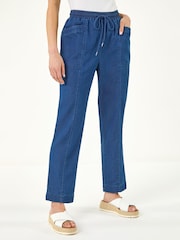 Roman Blue Petite Stretch Denim Trousers - Image 4 of 5