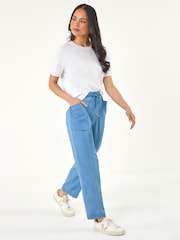 Roman Blue Petite Stretch Denim Trousers - Image 1 of 5