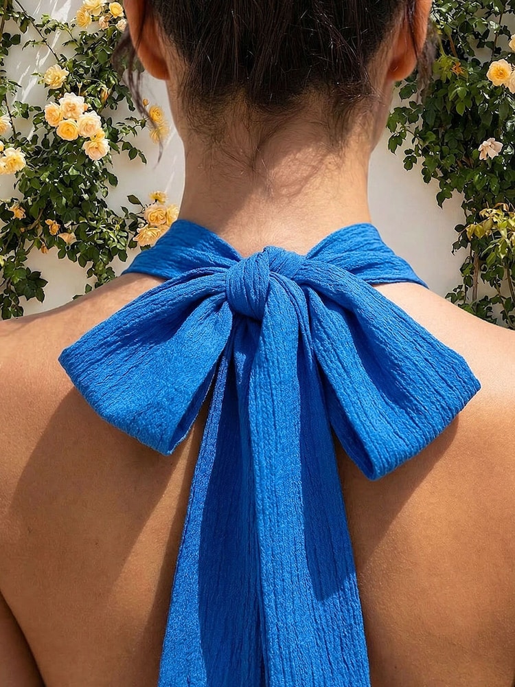 Roman Shirred Halter Neck Midi Dress - Imagen 4 de 4