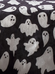 Bedlam Black Spooky Ghosts Plush Teddy Fleece Duvet Cover Set - Image 4 of 4