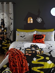 Bedlam Grey Haunted House Glow in the Dark Duvet Cover Set - Image 1 of 5