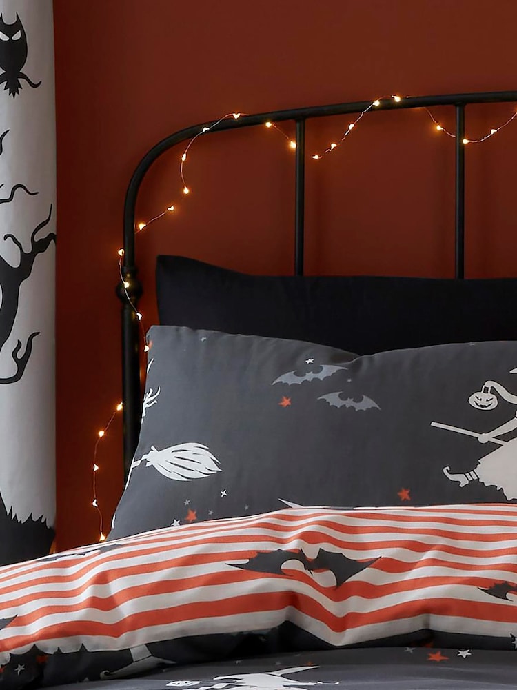 Bedlam Grey Flying Witches Glow in the Dark Duvet Cover Set - Image 5 of 6