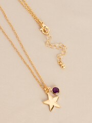 Gold Tone February Birthstone Necklace - Image 1 of 2