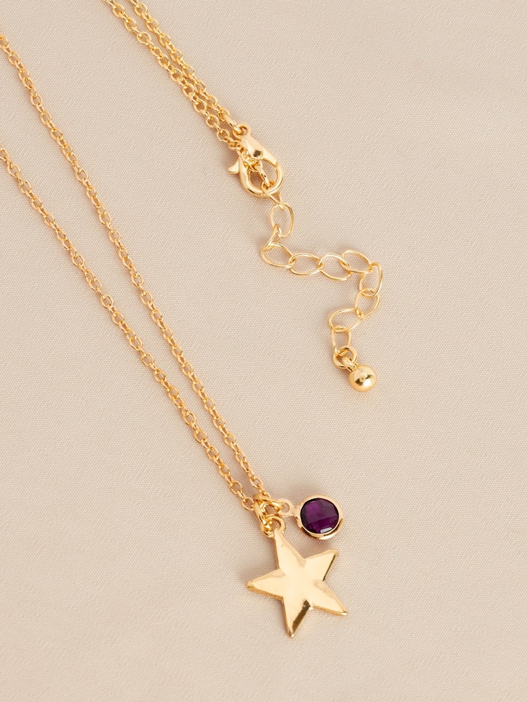 Zlat tone februarja - Ogrlica Birthstone - Slika 1 iz 2 Zlat tone februarja - Ogrlica Birthstone - Slika 1 iz 2
