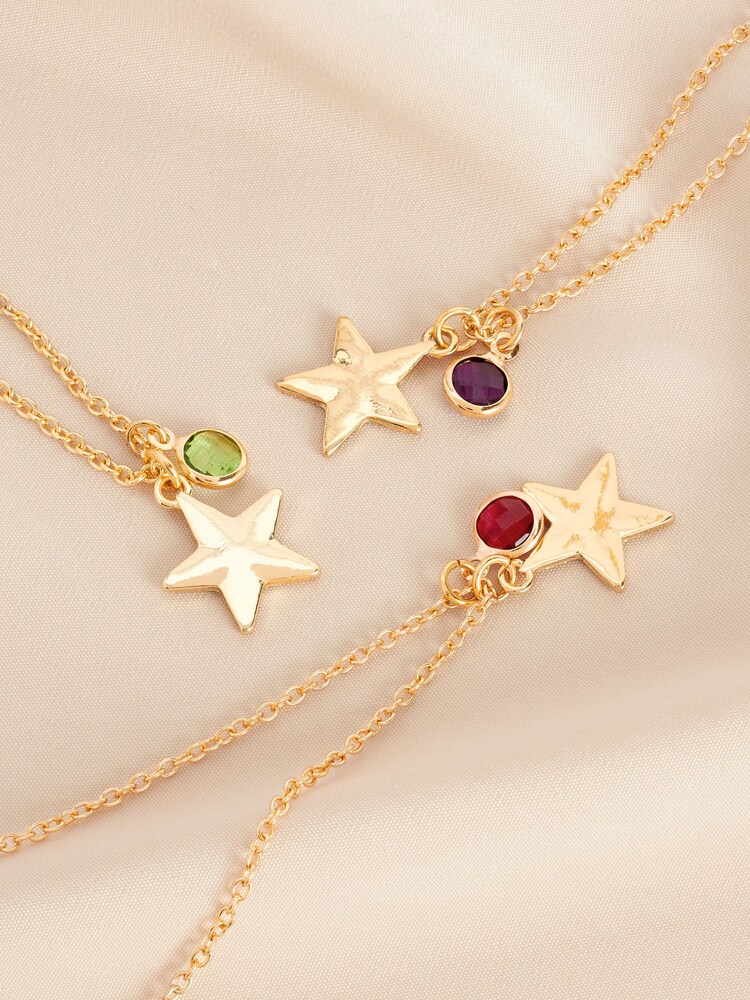Gold Tone February Birthstone Necklace - Image 2 of 2