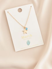 Gold Tone March Birthstone Necklace - Image 1 of 1