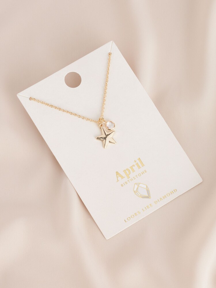Gold Tone April Birthstone Necklace - Image 3 of 3