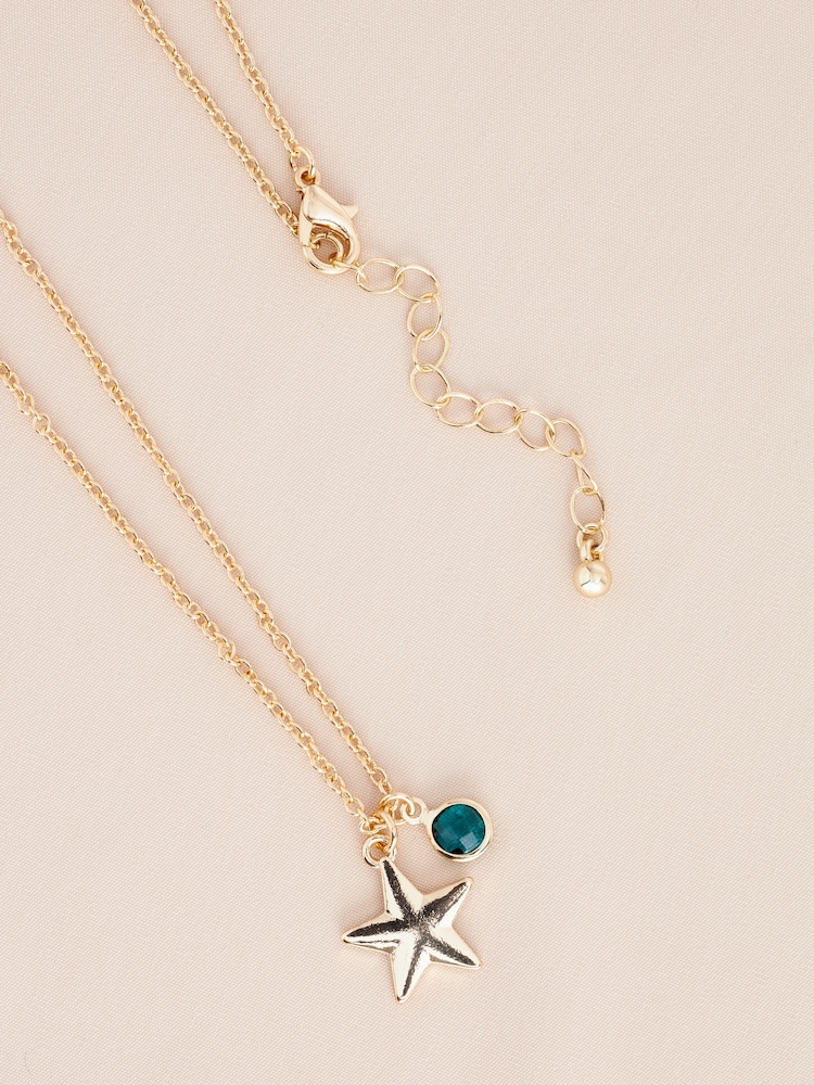 Gold Tone May Birthstone Necklace - Image 1 of 3
