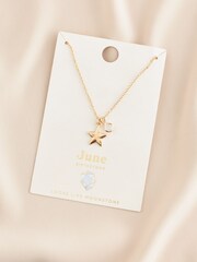 Gold Tone June Birthstone Necklace - Image 2 of 2