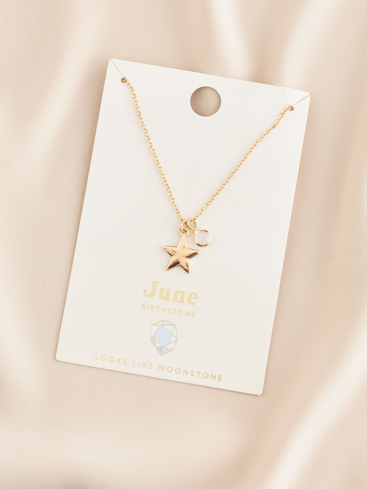Gold Tone June Birthstone Necklace - Image 2 of 2