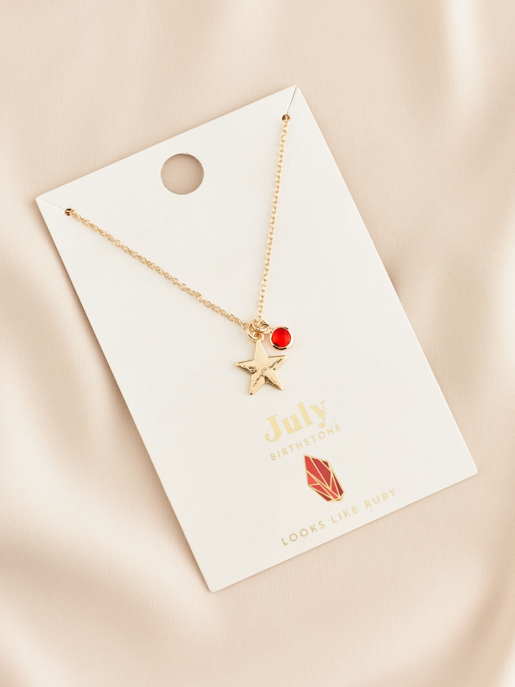 Gold Tone July Birthstone Necklace - Image 1 of 2 Gold Tone July Birthstone Necklace - Image 1 of 2