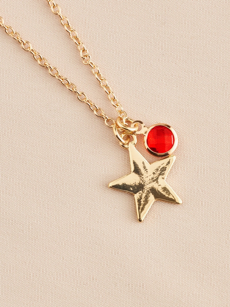 Gold Tone July Birthstone Necklace - Image 2 of 2 Gold Tone July Birthstone Necklace - Image 2 of 2
