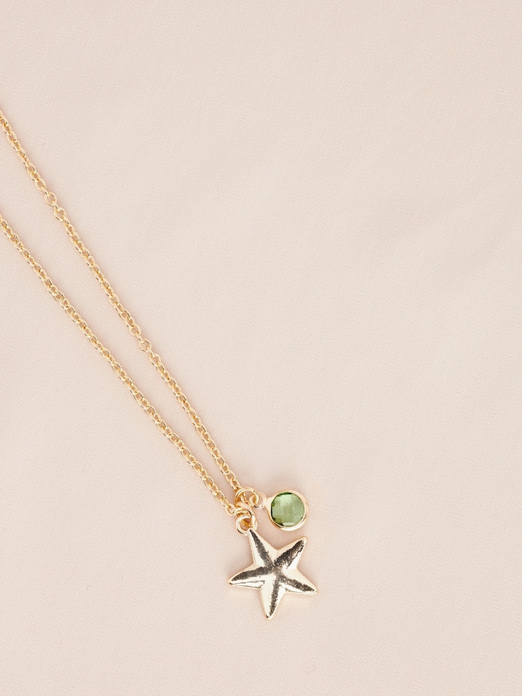 Gold Tone August Birthstone Necklace - Image 1 of 3