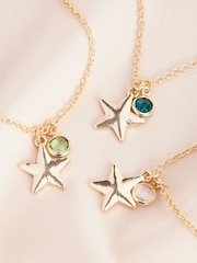 Gold Tone August Birthstone Necklace - Image 2 of 3