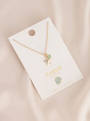 Gold Tone August Birthstone Necklace - Image 3 of 3