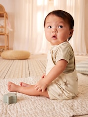 Neutral Star Baby Jersey 100% Cotton Dungarees and Bodysuit Set (0mths-2yrs) - Image 2 of 11