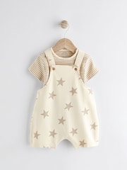 Neutral Star Baby Jersey 100% Cotton Dungarees and Bodysuit Set (0mths-2yrs) - Image 5 of 11
