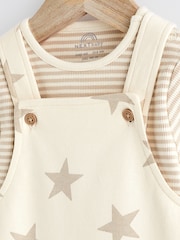 Neutral Star Baby Jersey 100% Cotton Dungarees and Bodysuit Set (0mths-2yrs) - Image 8 of 11