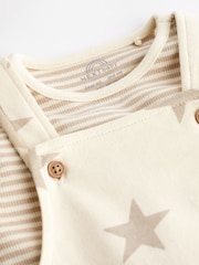 Neutral Star Baby Jersey 100% Cotton Dungarees and Bodysuit Set (0mths-2yrs) - Image 9 of 11