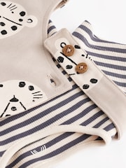 Black/White Character Baby Jersey Dungarees and Bodysuit Set (0mths-2yrs) - Image 6 of 8